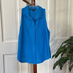 Boston Proper Vibrant Blue Sleeveless Blouse